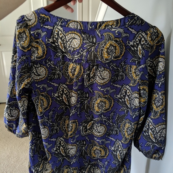 LOFT Blue Paisley with White Yellow Pattern - Picture 2 of 3